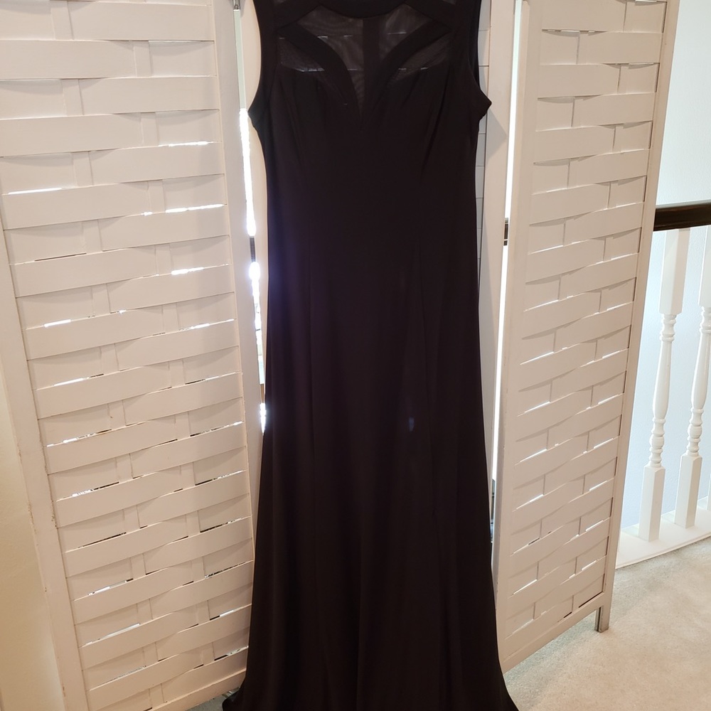 NY Nightway Long black dress Sz 12.